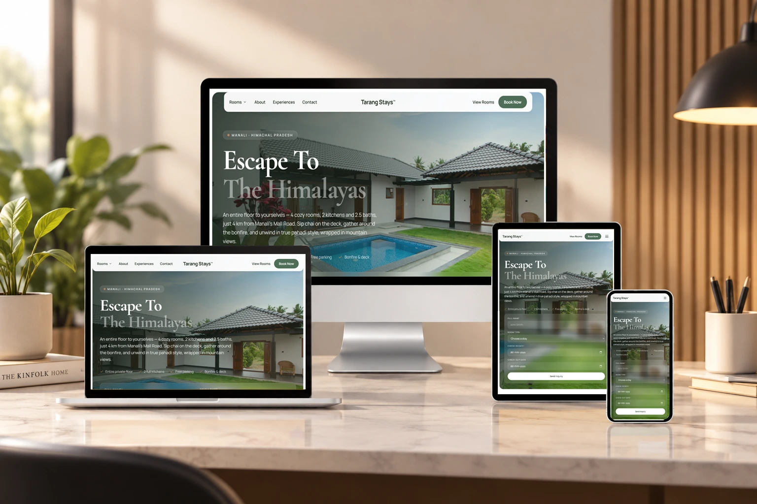 Tarang Stays website
